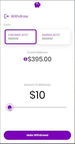 Withdrawal Screen