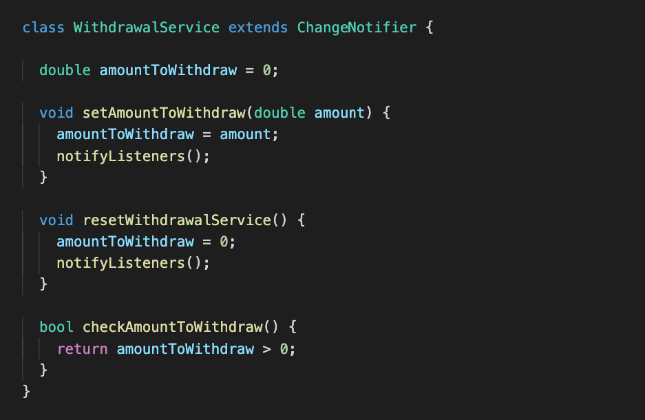 Withdrawal Screen